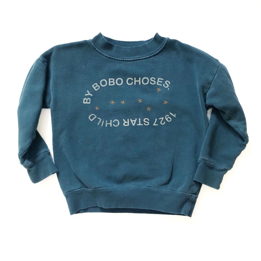 Bobo Choses Size 4-5 Star Child Sweatshirt in Chrome Green